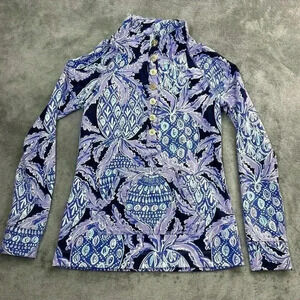 Lilly Pulitzer Sweater Womens XXS Skipper Popover Lilac Verban Coco Safari
